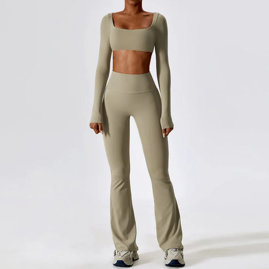 SOFTSTRENGTH™ Seamless 2-Piece Set (Leggings + Long Sleeve Crop Bra)