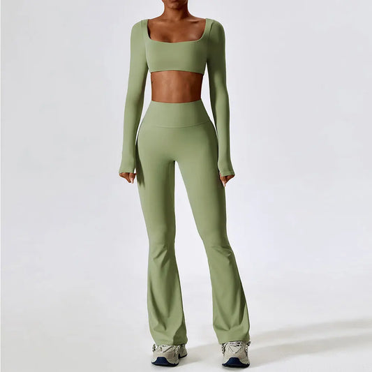 SOFTSTRENGTH™ Seamless 2-Piece Set (Leggings + Long Sleeve Crop Bra)